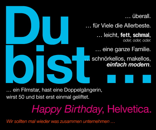 Happy Birtday, Helvetica