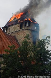 Brand im Dachstuhl der Lutherkirche, 22.08.2006