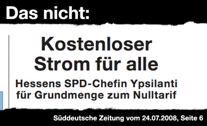 Das nicht: Kostenloser Strom für alle